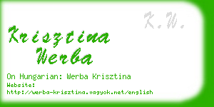 krisztina werba business card